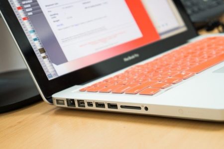 laptop on a desk
