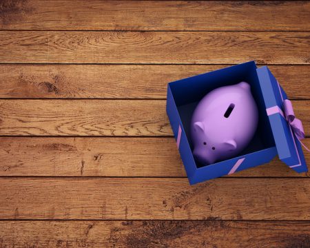 a piggy bank in a box